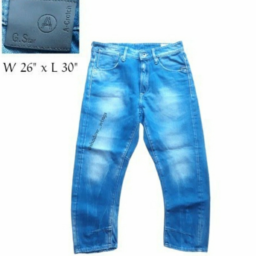 G-Star Raw Denim A-Crotch Arc Faded Cropped Jeans / Size 26" x 30" Taper Jeans